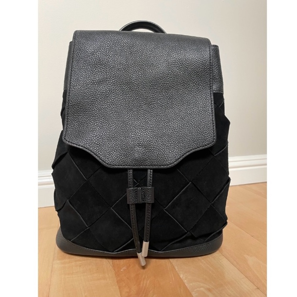 NWOT VINTAGE suede and pebbled leather Rag & Bone backpack w/ silver hardware